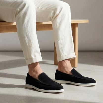 Carlos | Mocassins de Camurça Homem Sola Leve
