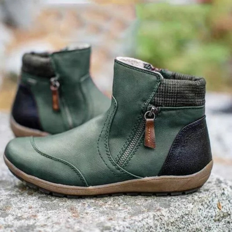 Rowena | Women's Waterproof Winter Ankle Boots Zip Up