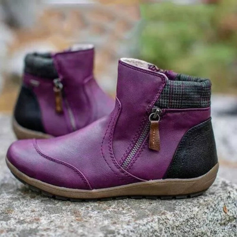 Rowena | Women's Waterproof Winter Ankle Boots Zip Up