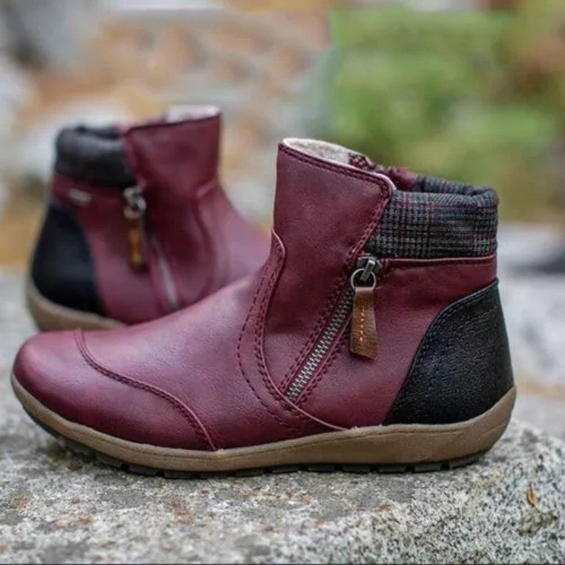 Rowena | Women's Waterproof Winter Ankle Boots Zip Up