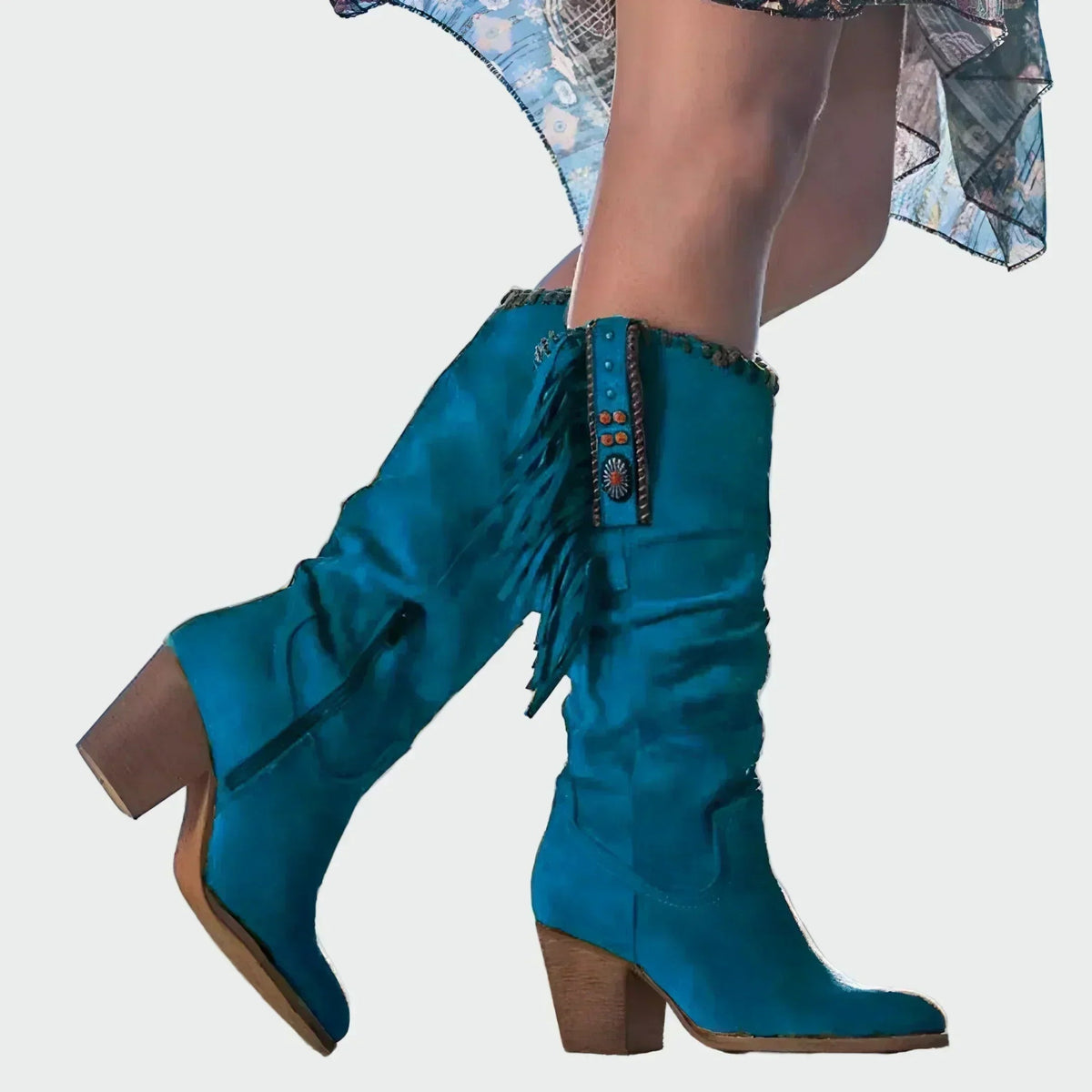 Carminho | Cowboy Boots de Camurça Mulher Cano Alto Franjas