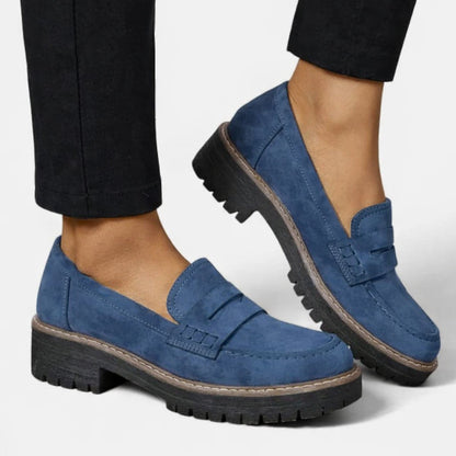 Carolina | Mocassins de Camurça Mulher Sola Grossa Slip-On