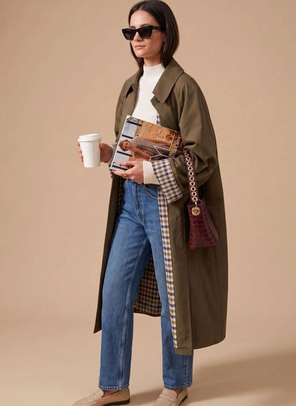 Cláudia | Trench Coat Comprido Mulher com Forro Xadrez