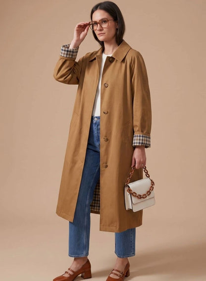 Cláudia | Trench Coat Comprido Mulher com Forro Xadrez