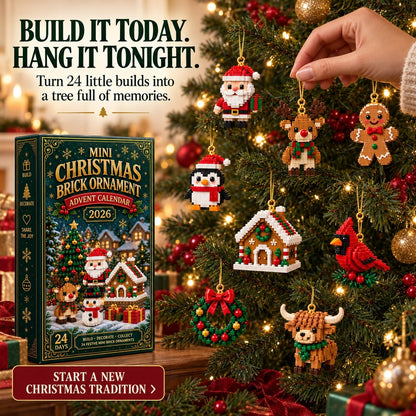 Clementine | Christmas Advent Calendar 24 Mini Brick Ornament Sets