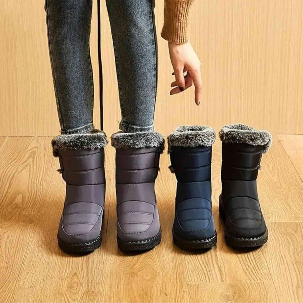 Clementine | Women's Winter Snow Boots with Fur-Look Trim