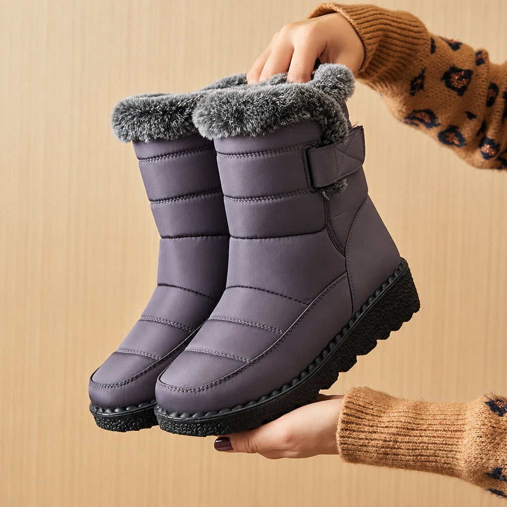 Clementine | Women's Winter Snow Boots with Fur-Look Trim