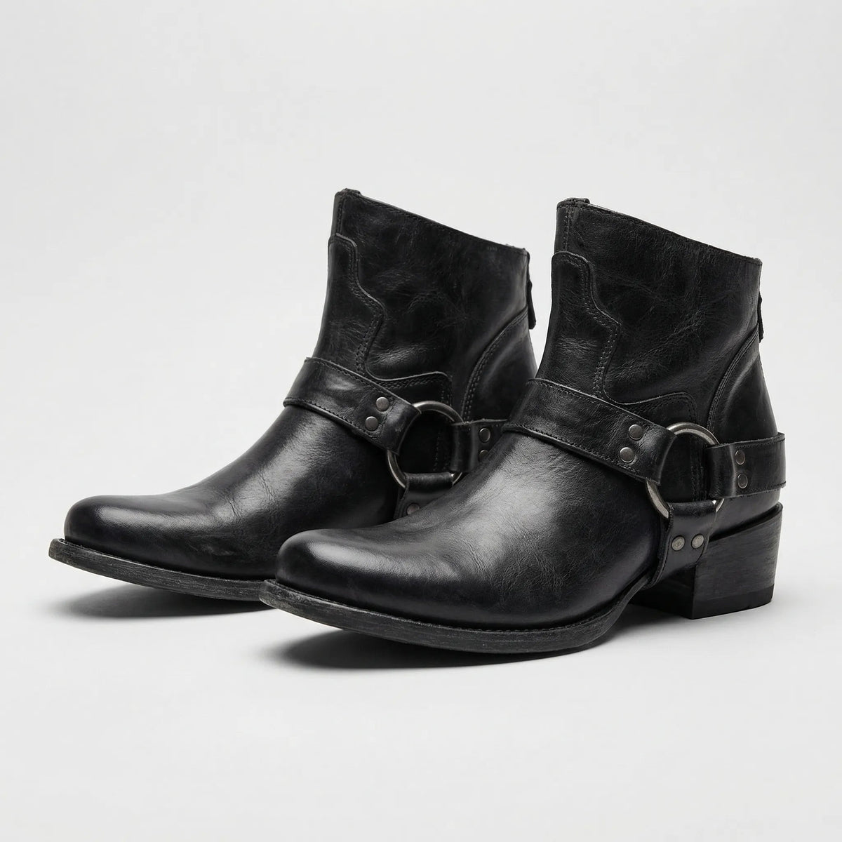 Constança | Botins Cowboy de Pele Mulher Fivela Metálica