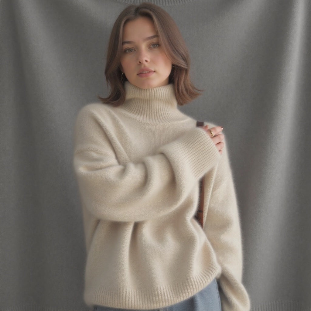 Constança | Camisola de Lã Mulher Gola Alta Oversize