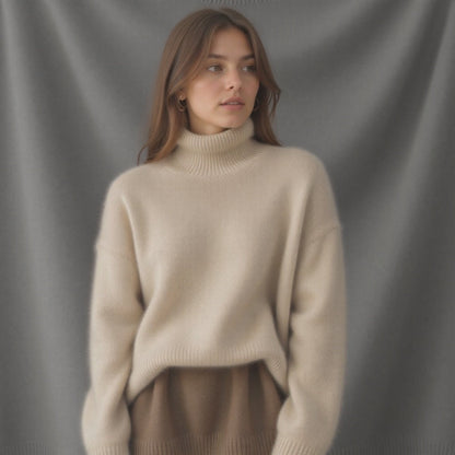 Constança | Camisola de Lã Mulher Gola Alta Oversize