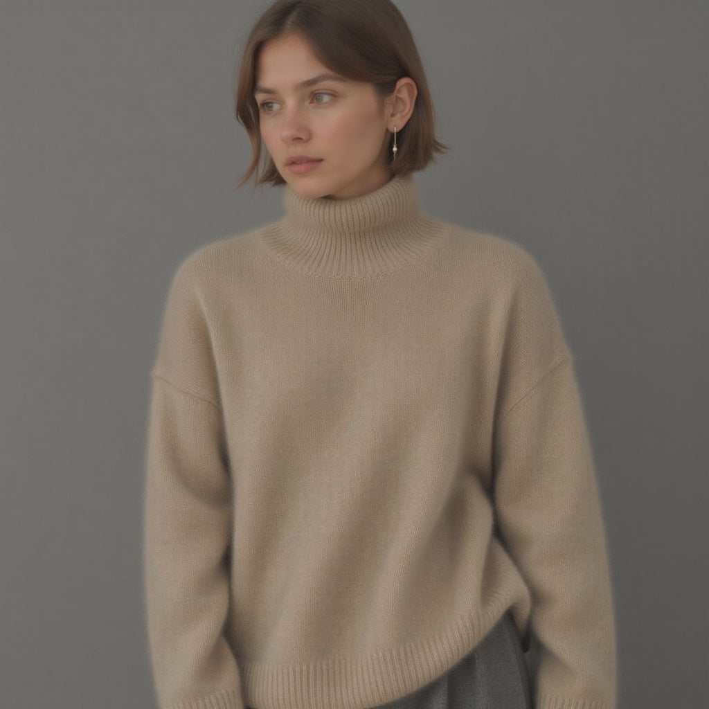 Constança | Camisola de Lã Mulher Gola Alta Oversize