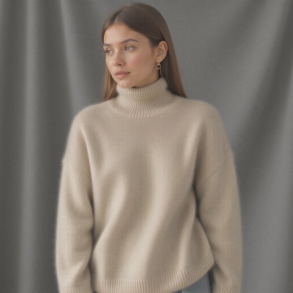 Constança | Camisola de Lã Mulher Gola Alta Oversize