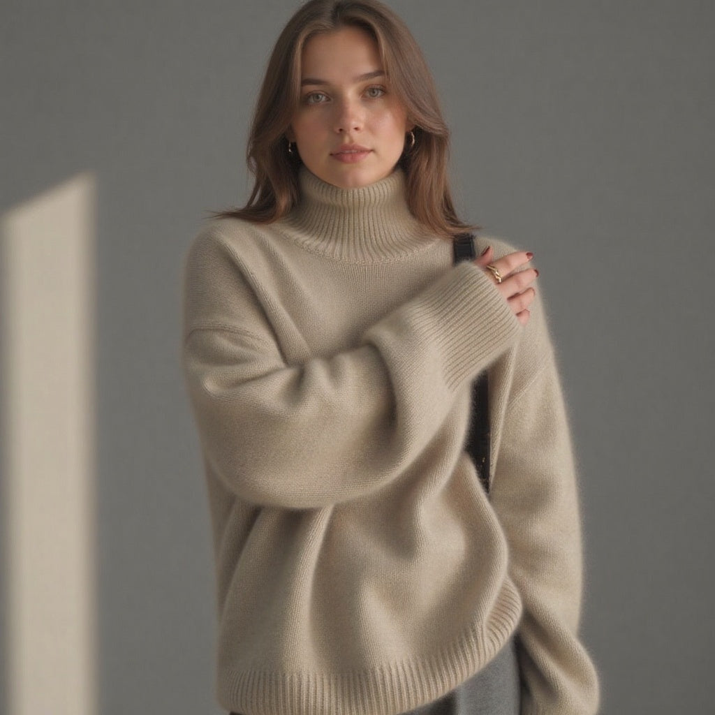 Constança | Camisola de Lã Mulher Gola Alta Oversize