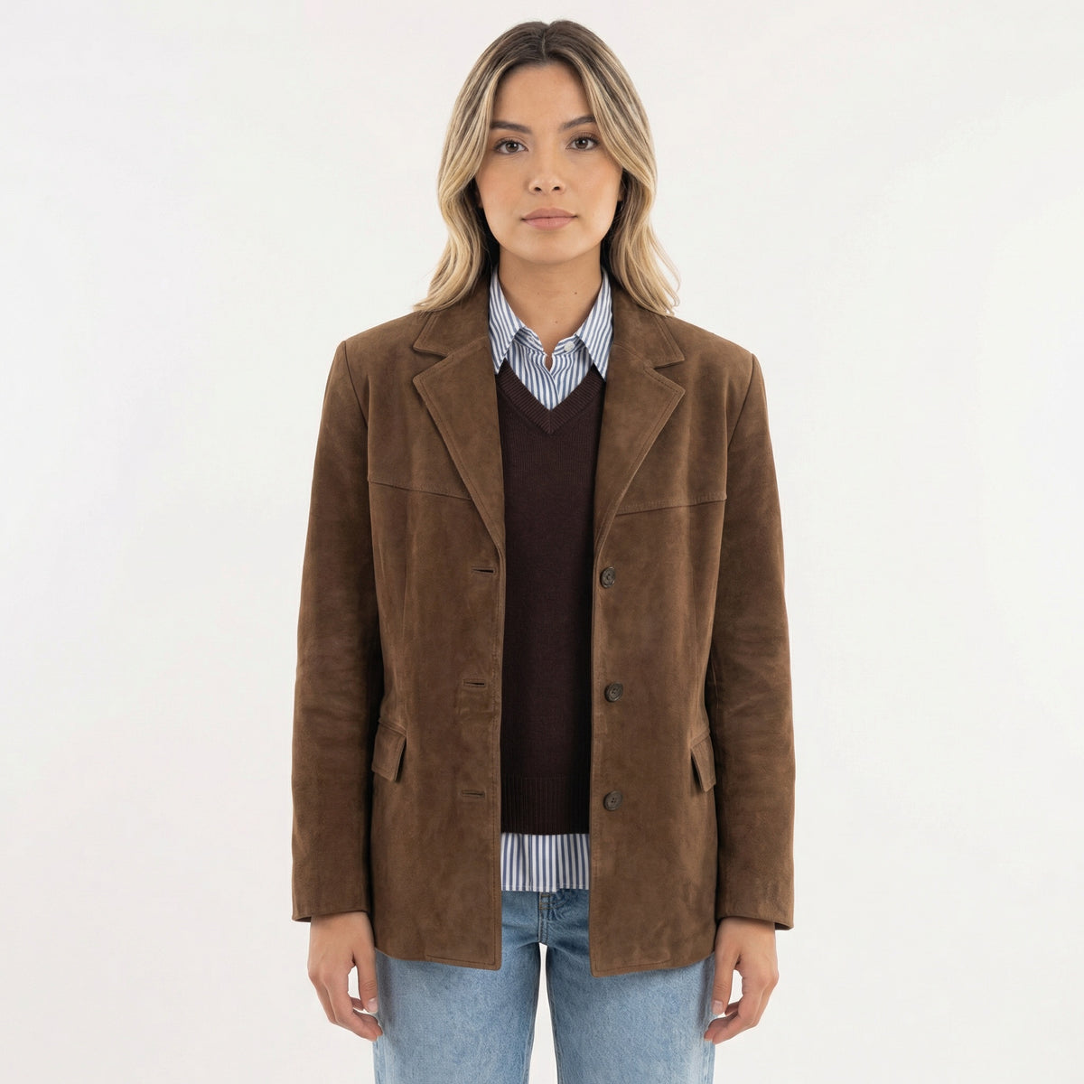 Constança | Casaco de Camurça Mulher Blazer Lapela