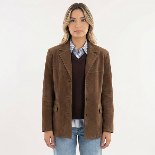Constança | Casaco de Camurça Mulher Blazer Lapela