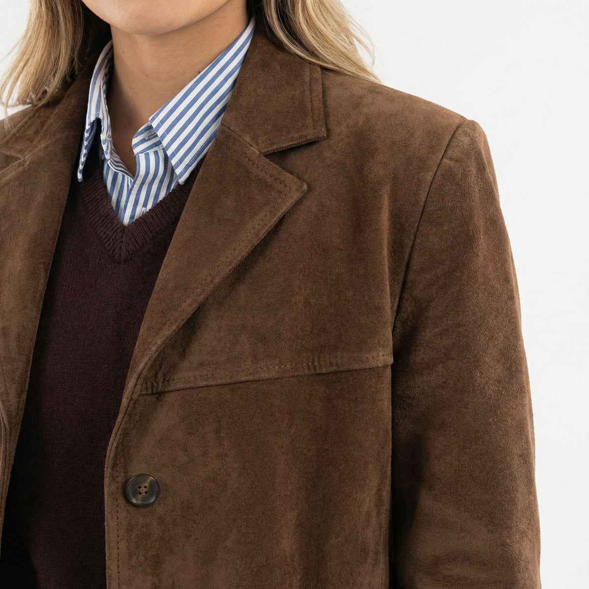 Constança | Casaco de Camurça Mulher Blazer Lapela