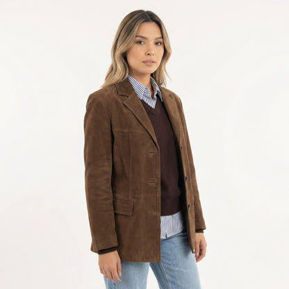 Constança | Casaco de Camurça Mulher Blazer Lapela