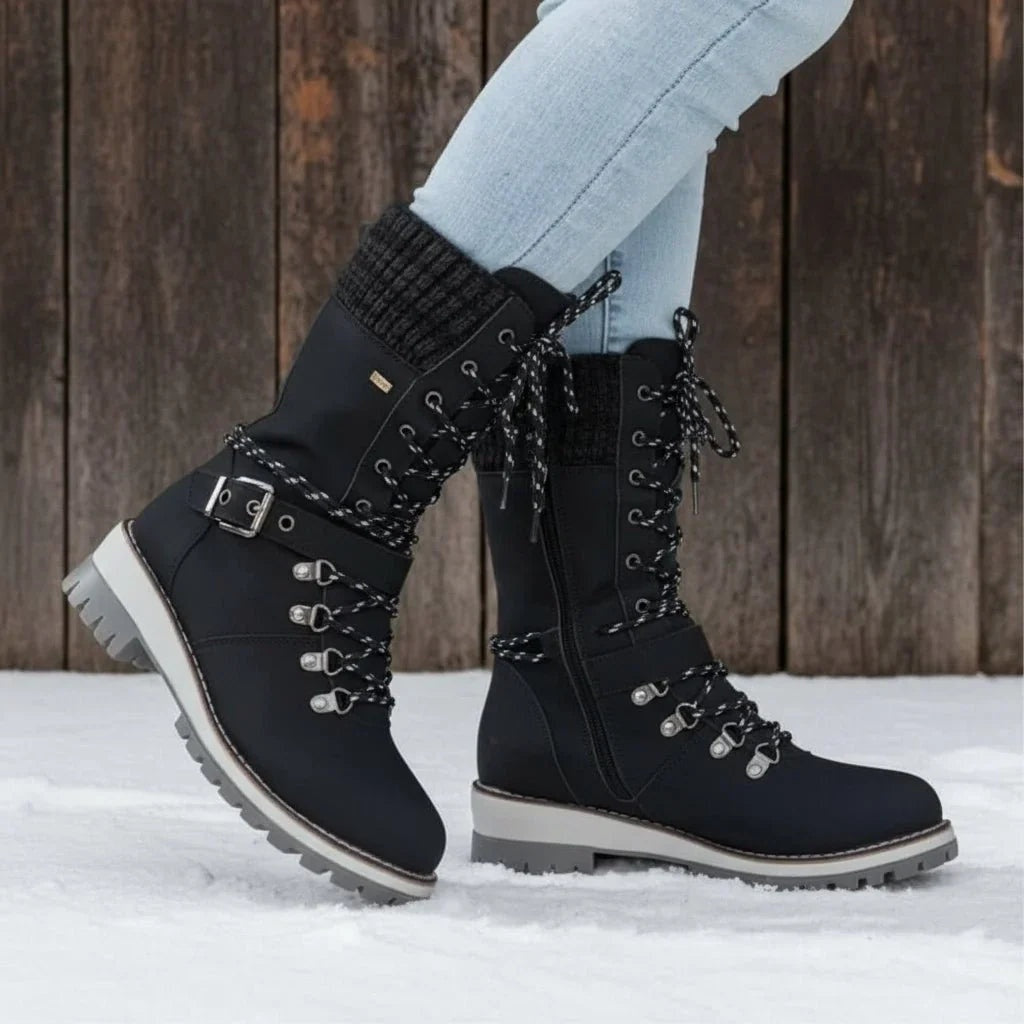 Cordelia | Women's Waterproof Winter Snow Boots with Knit Cuff