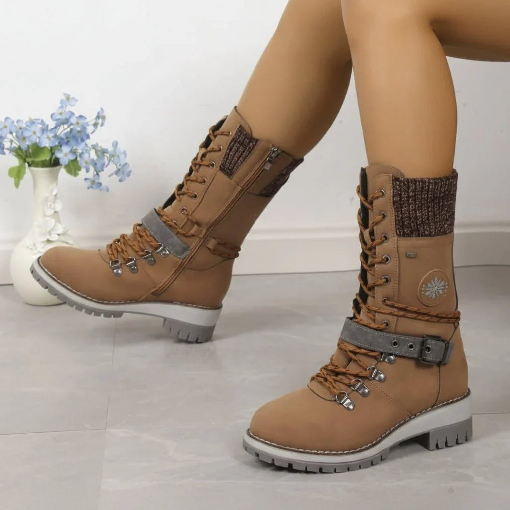 Cordelia | Women's Waterproof Winter Snow Boots with Knit Cuff