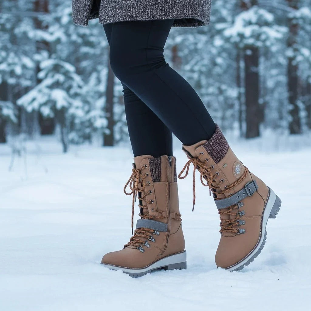 Cordelia | Women's Waterproof Winter Snow Boots with Knit Cuff