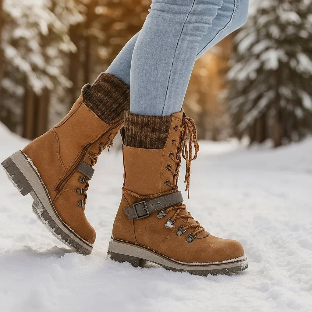 Cordelia | Women's Waterproof Winter Snow Boots with Knit Cuff