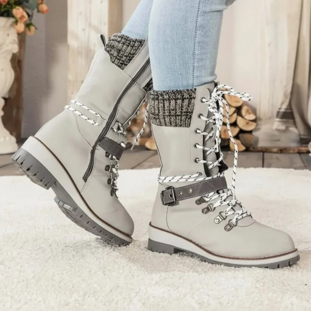Cordelia | Women's Waterproof Winter Snow Boots with Knit Cuff