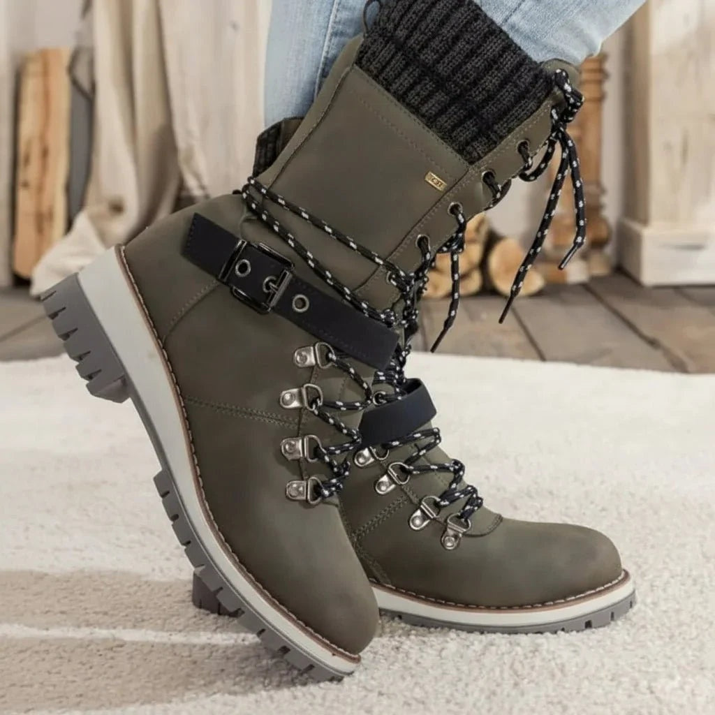 Cordelia | Women's Waterproof Winter Snow Boots with Knit Cuff