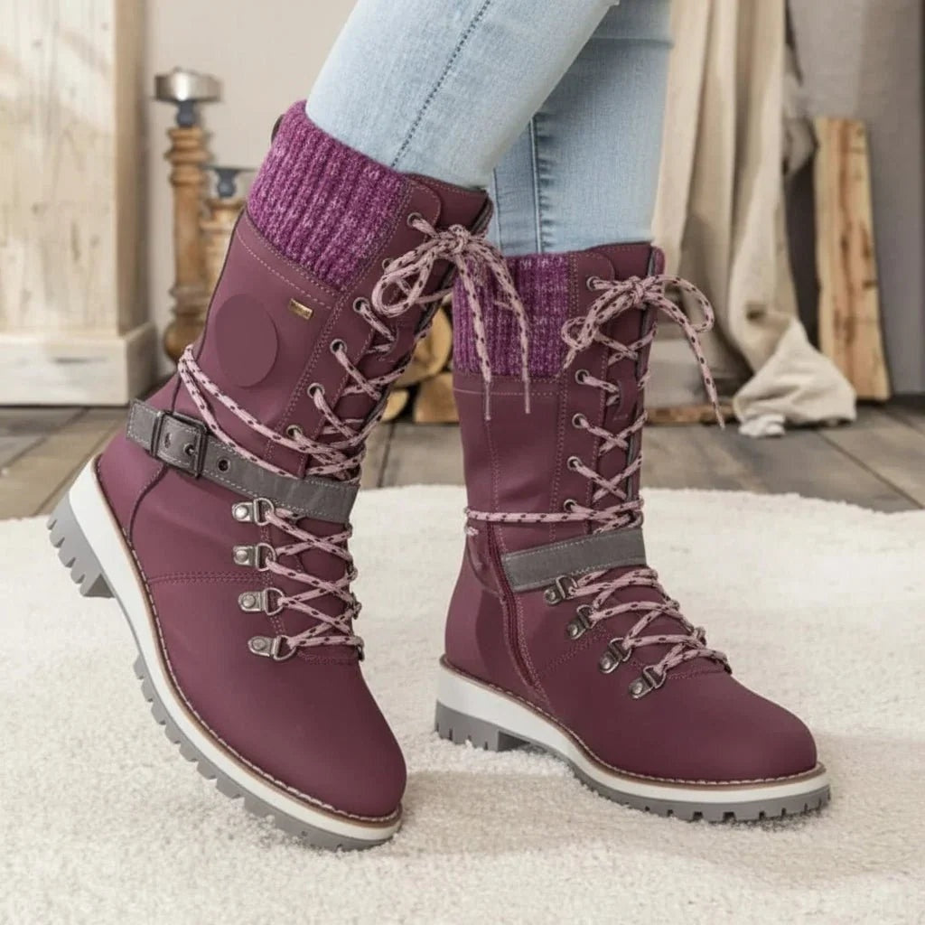 Cordelia | Women's Waterproof Winter Snow Boots with Knit Cuff