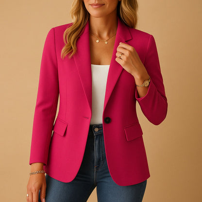 Cristina | Blazer Mulher Americana de Um Botão Lapela Bico