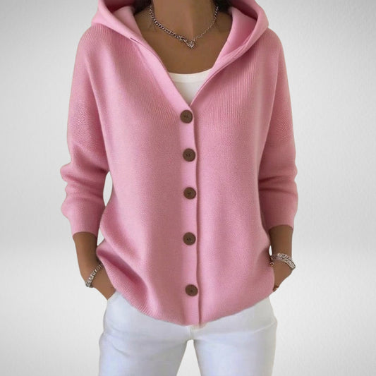Cristina | Cardigan de Malha Mulher com Capuz Botões