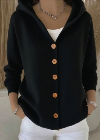 Cristina | Cardigan de Malha Mulher com Capuz Botões
