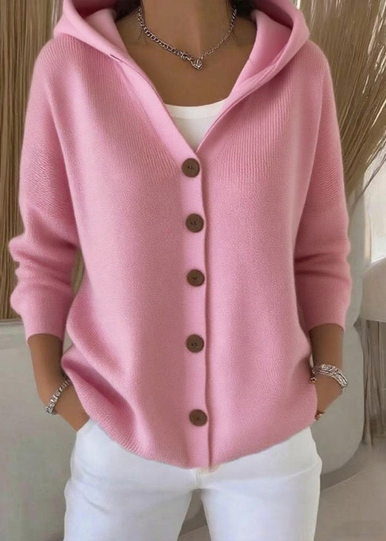 Cristina | Cardigan de Malha Mulher com Capuz Botões