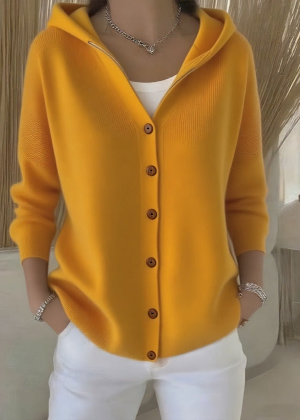 Cristina | Cardigan de Malha Mulher com Capuz Botões