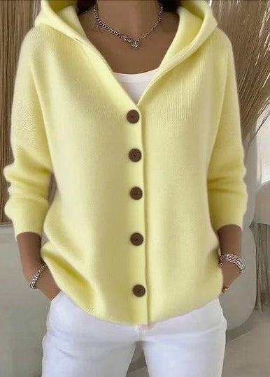 Cristina | Cardigan de Malha Mulher com Capuz Botões