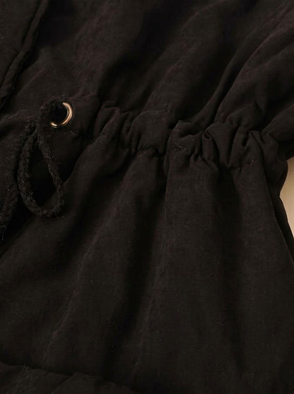 Cristina | Parka Acolchoada Mulher Gola de Pelo com Cordão