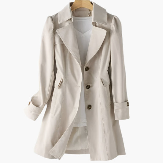 Cristina | Trench Coat Mulher Gabardina Curta Botões