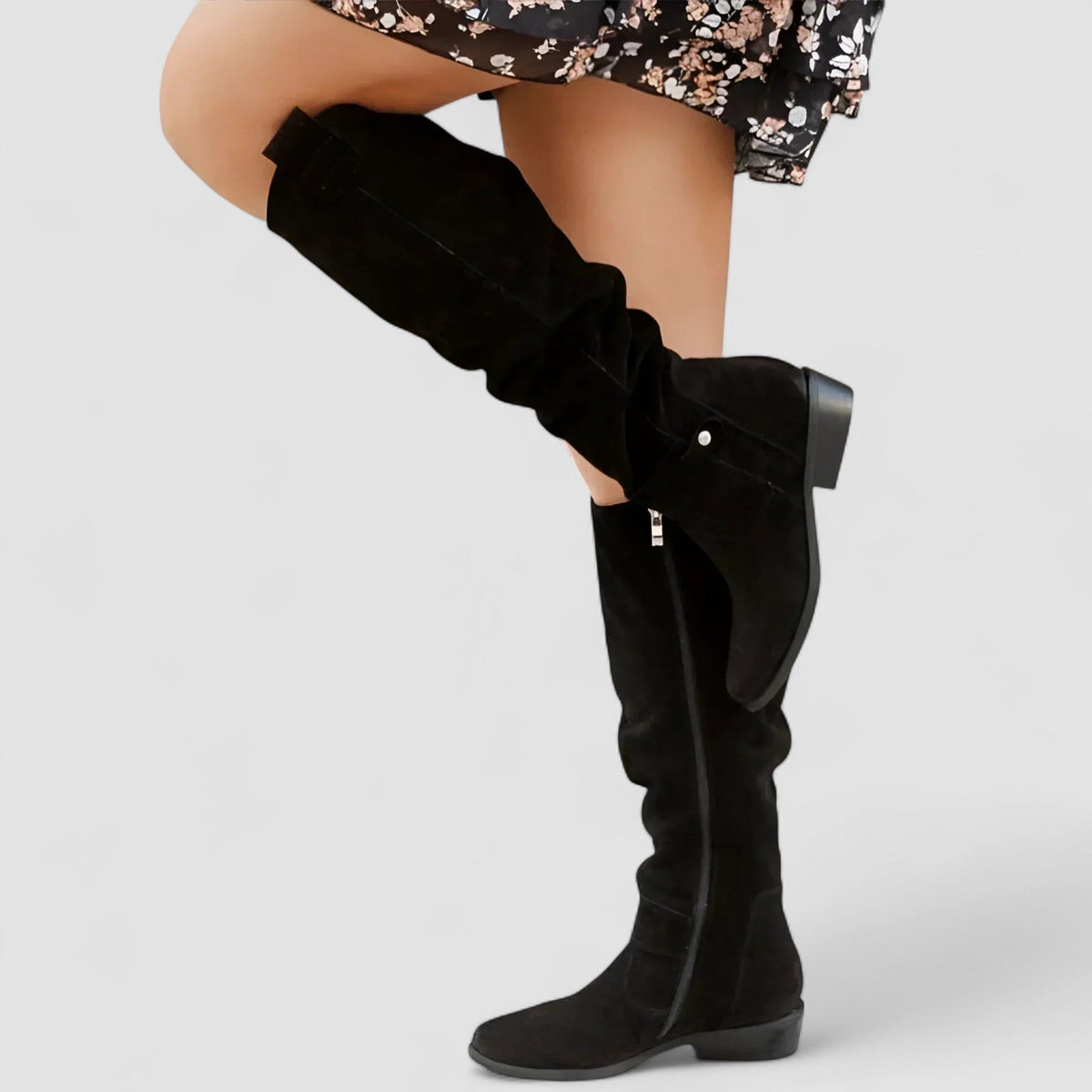 Daniela | Botas Cano Alto de Camurça Mulher Rasas