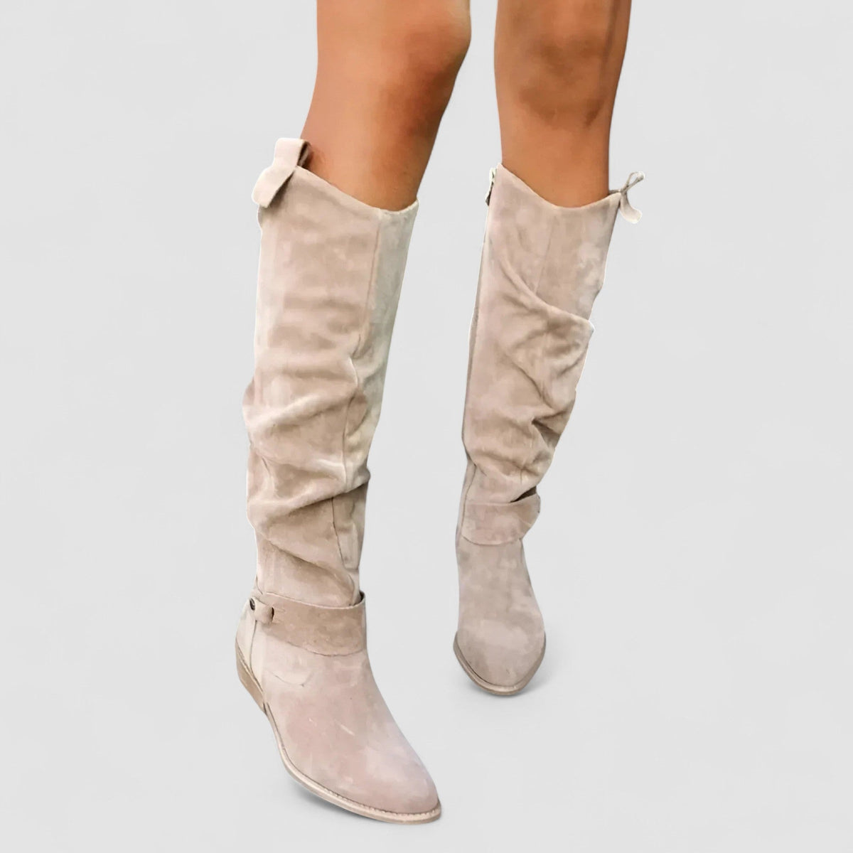Daniela | Botas Cano Alto de Camurça Mulher Rasas