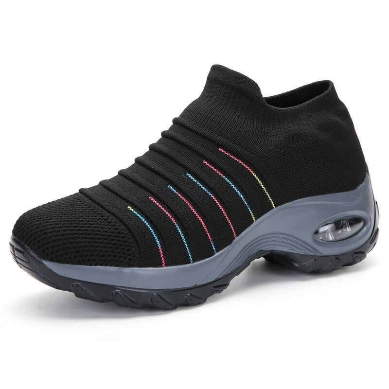 Paloma | Women's Knit Slip On Sneakers Air Cushion Sole