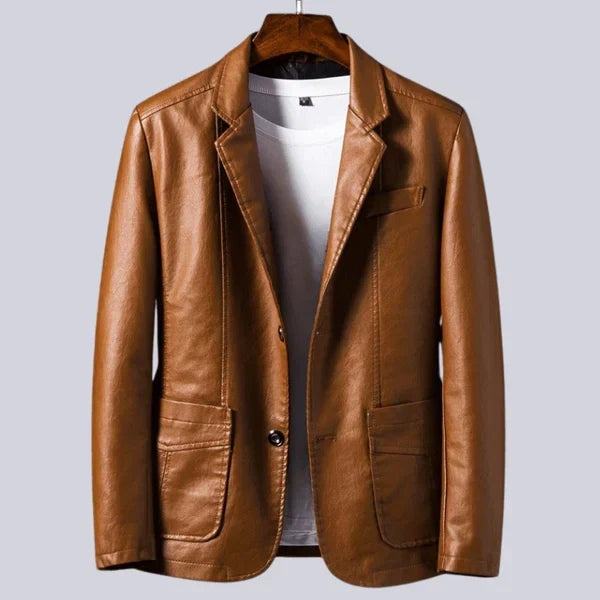 Dinis | Blazer de Couro Homem Corte Clássico