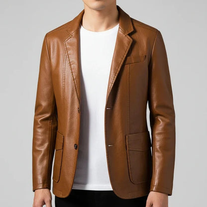 Dinis | Blazer de Couro Homem Corte Clássico