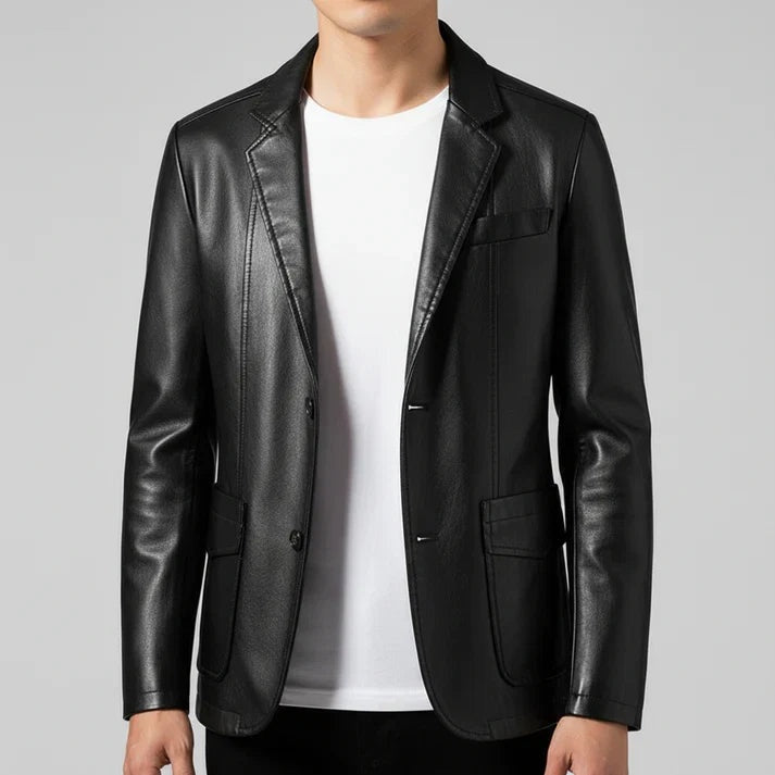 Dinis | Blazer de Couro Homem Corte Clássico