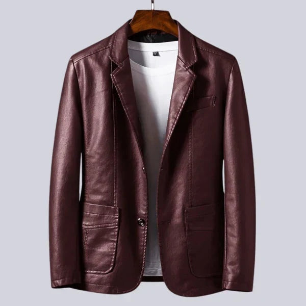 Dinis | Blazer de Couro Homem Corte Clássico