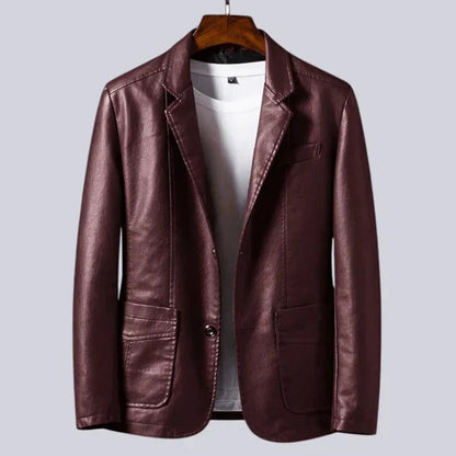Dinis | Blazer de Couro Homem Corte Clássico