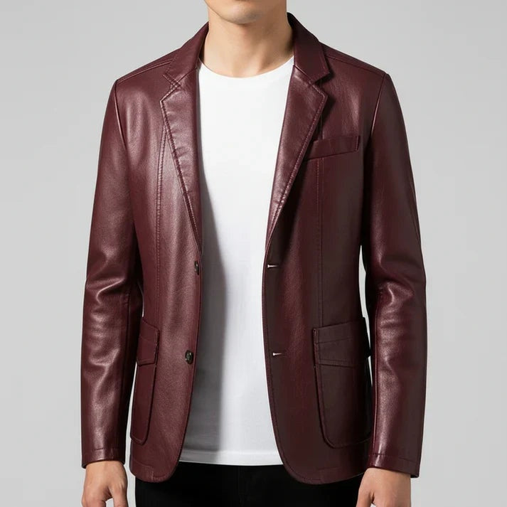 Dinis | Blazer de Couro Homem Corte Clássico