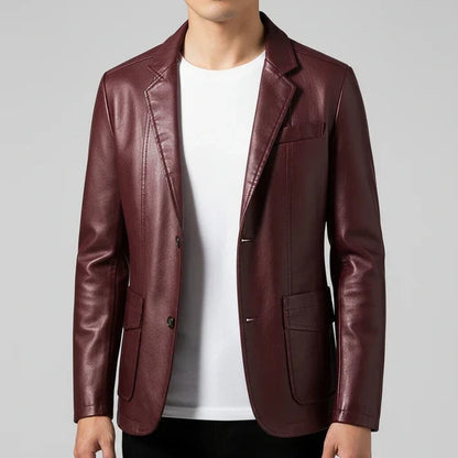 Dinis | Blazer de Couro Homem Corte Clássico