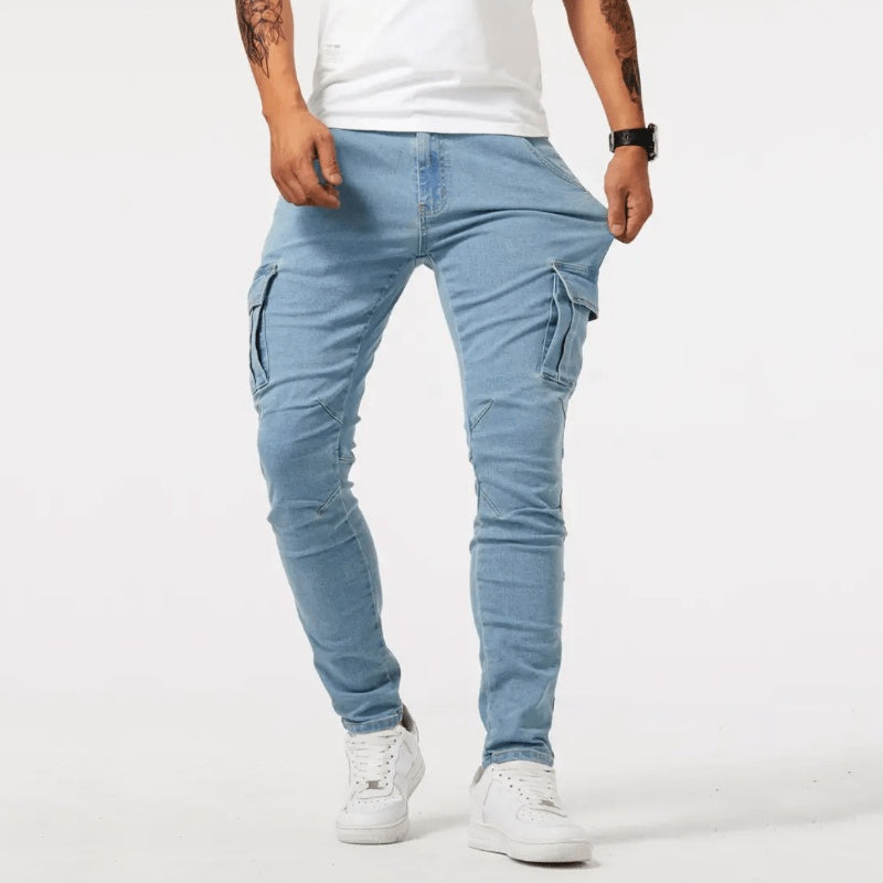 Dinis | Calças de Ganga Homem Cargo Slim Fit