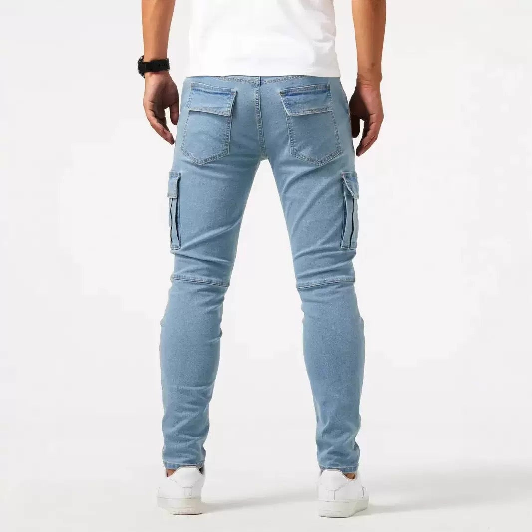 Dinis | Calças de Ganga Homem Cargo Slim Fit