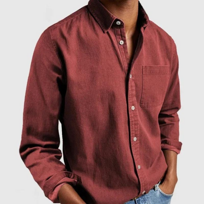 Diogo | Camisa de Ganga Homem Manga Comprida com Bolso