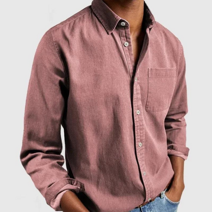 Diogo | Camisa de Ganga Homem Manga Comprida com Bolso